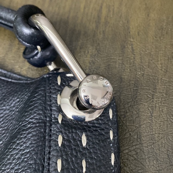 BCBGMaxAzria Black Pebbled Leather Handbag /Purse/with Gorgeous Stitching - Picture 10 of 16